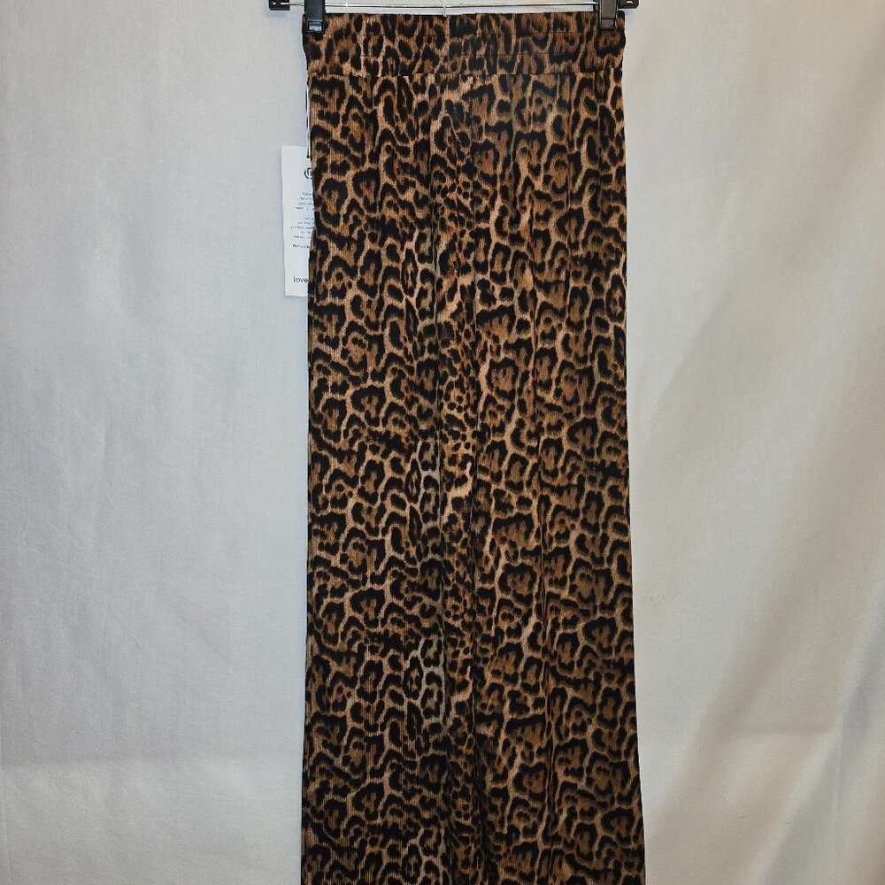 Leopard Stretchy Ribbed Drawstring Pants - Picture 7 of 7